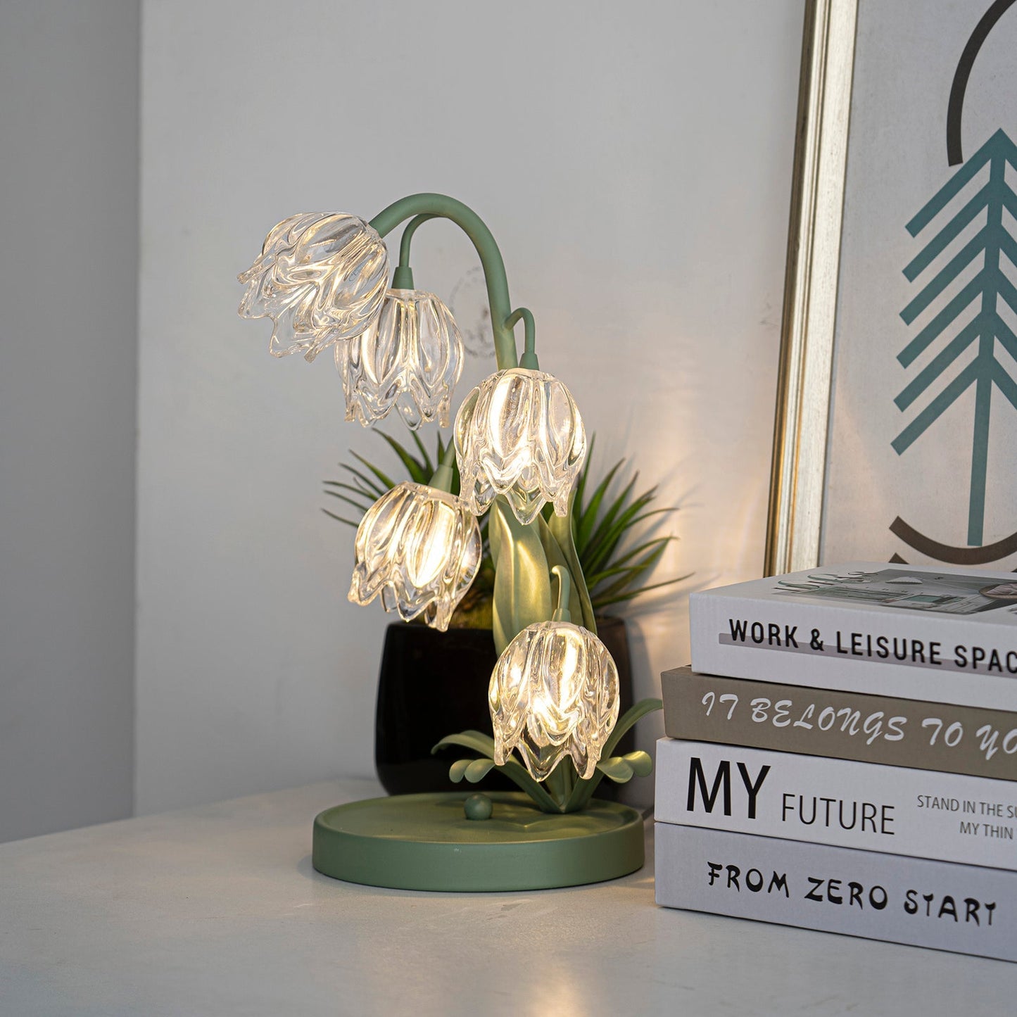 Table Light | Crystal Flower Bud Design