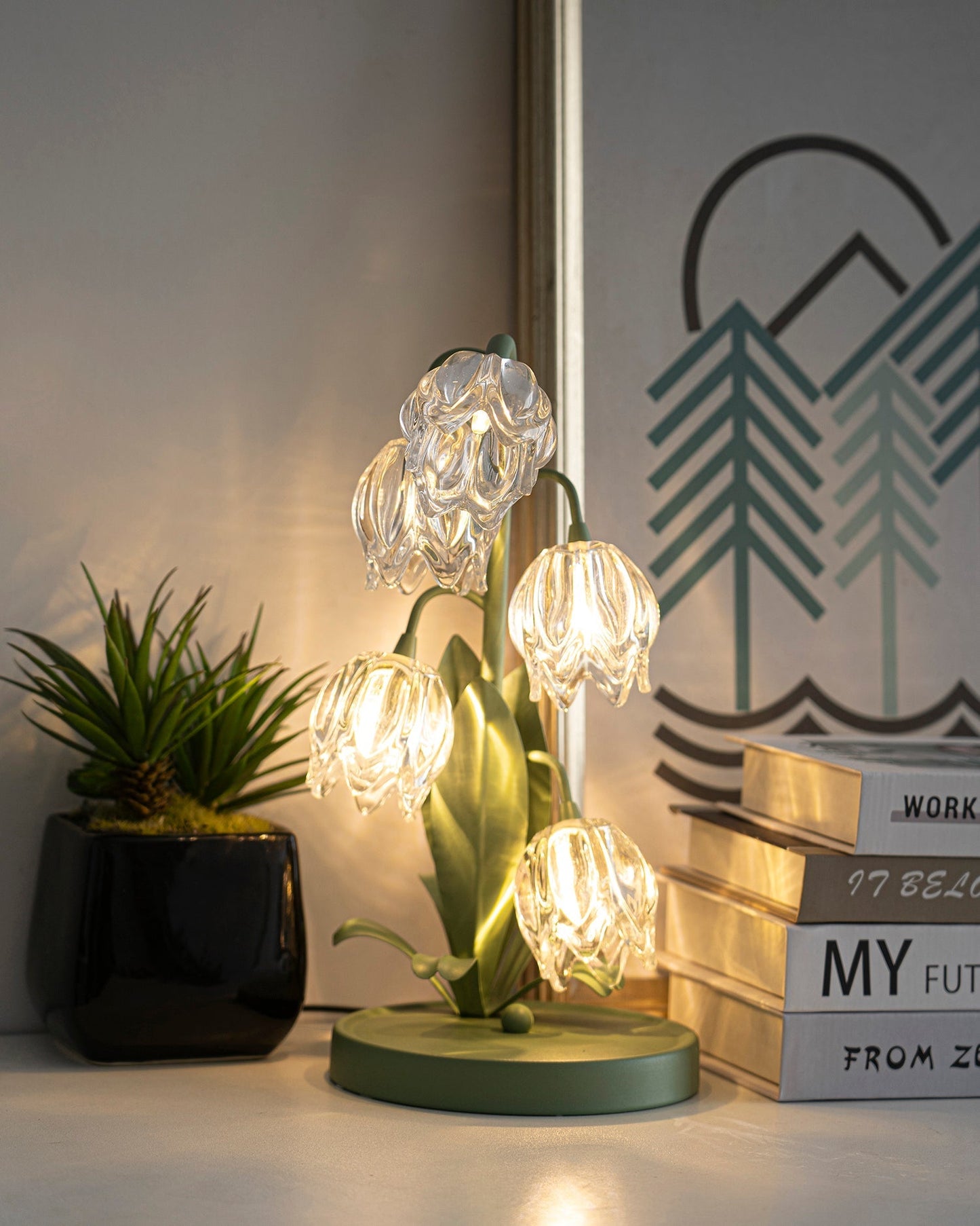 Table Light | Crystal Flower Bud Design