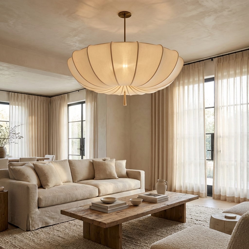 Pendant Light | Umbrella Fabric Shade Design