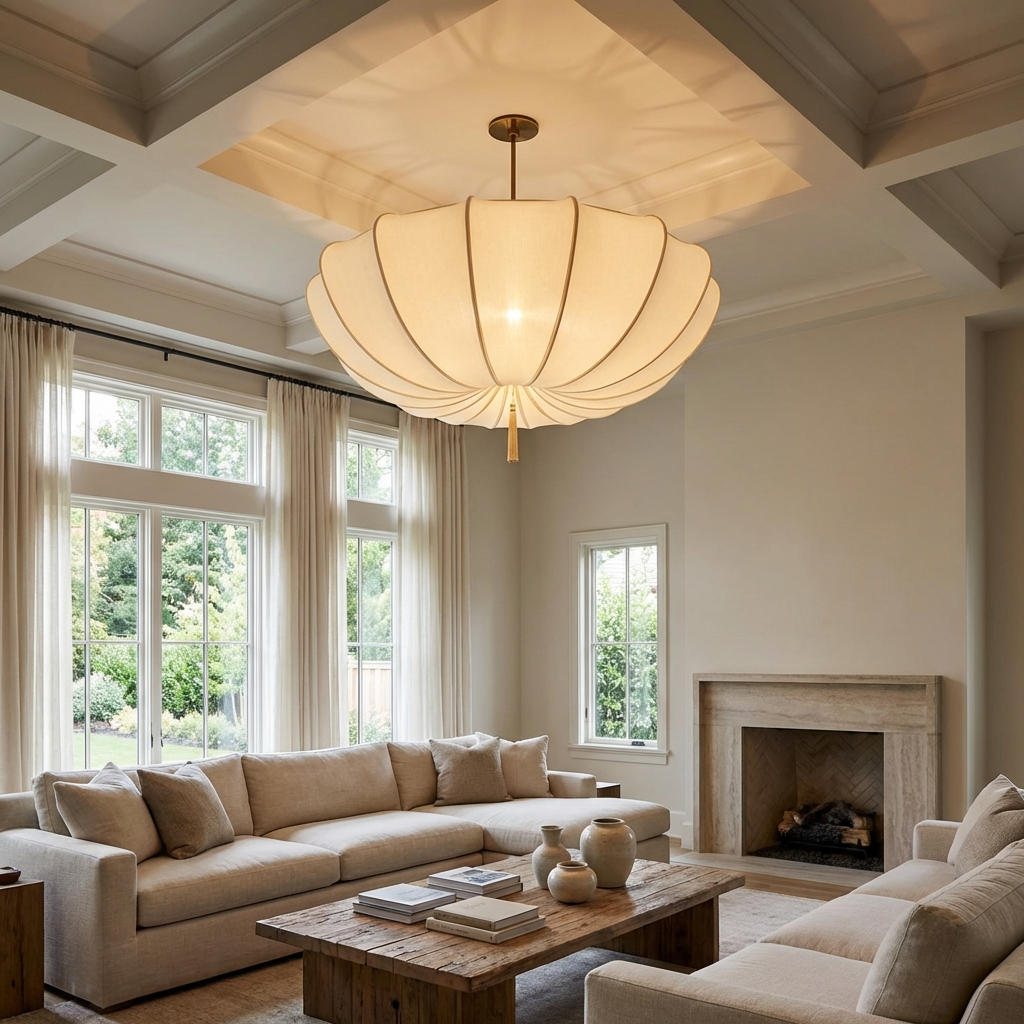 Pendant Light | Umbrella Fabric Shade Design