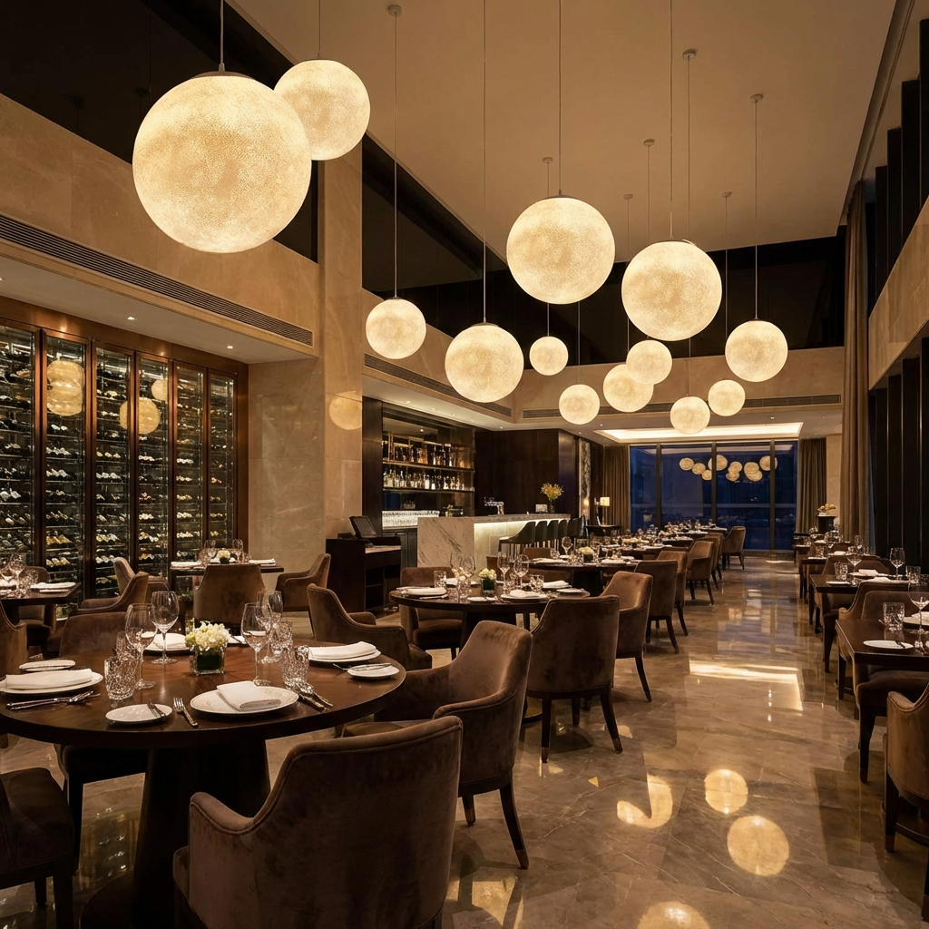 Pendant Light | Lunar Surface Globe Design
