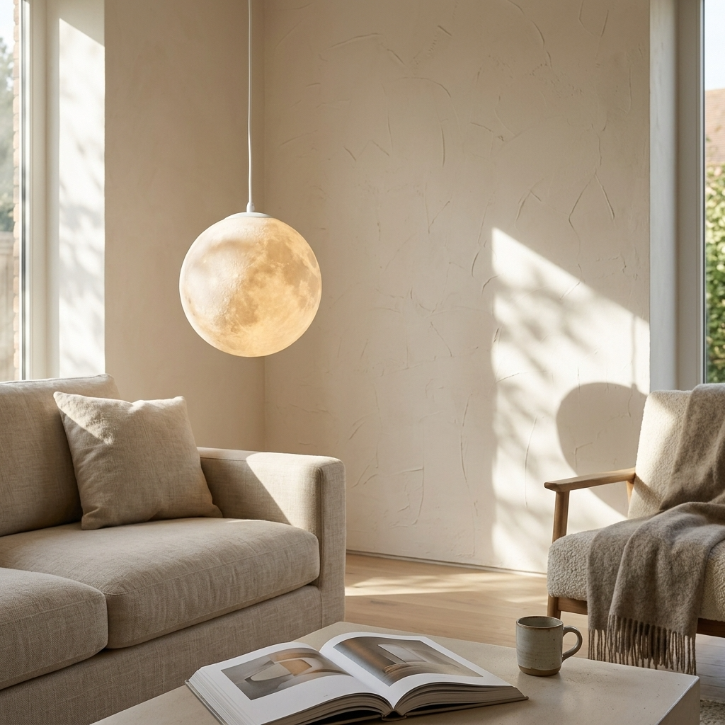 Pendant Light | Lunar Surface Globe Design