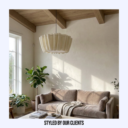 Pendant Light | Woven Fabric Tiered Design