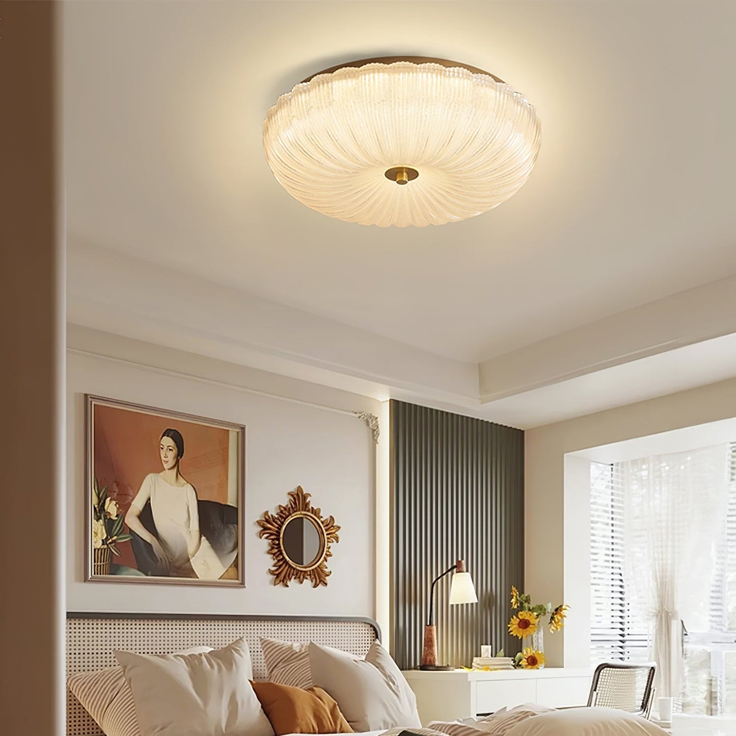 Ceiling Light | Ripple Glass Flush Mount