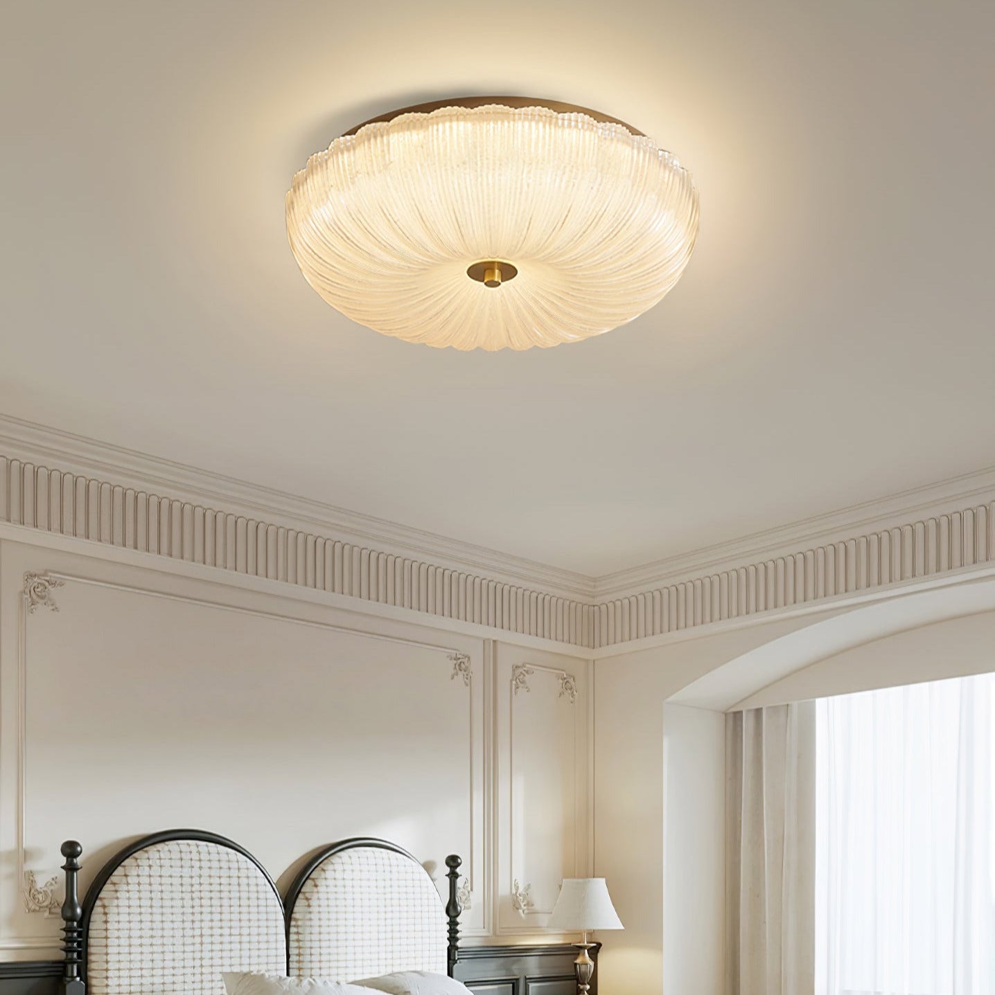 Ceiling Light | Ripple Glass Flush Mount