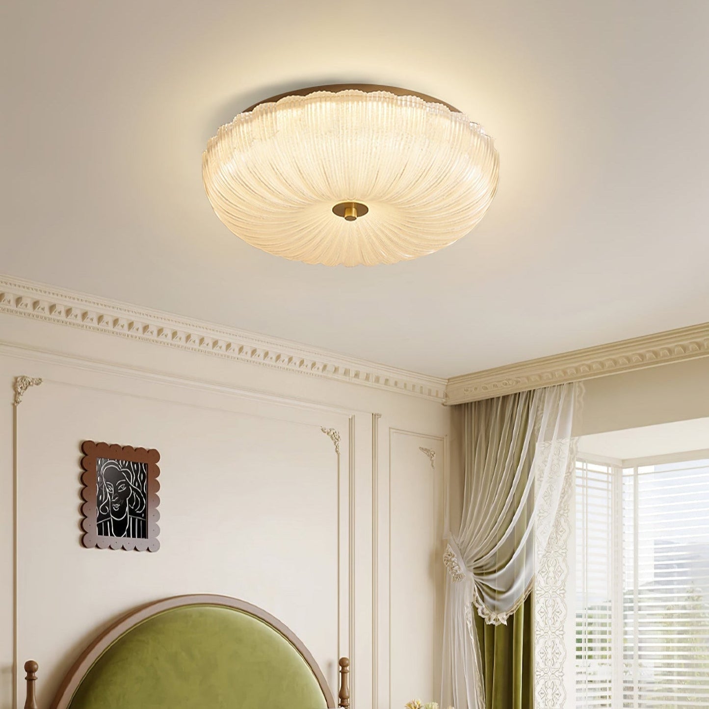Ceiling Light | Ripple Glass Flush Mount