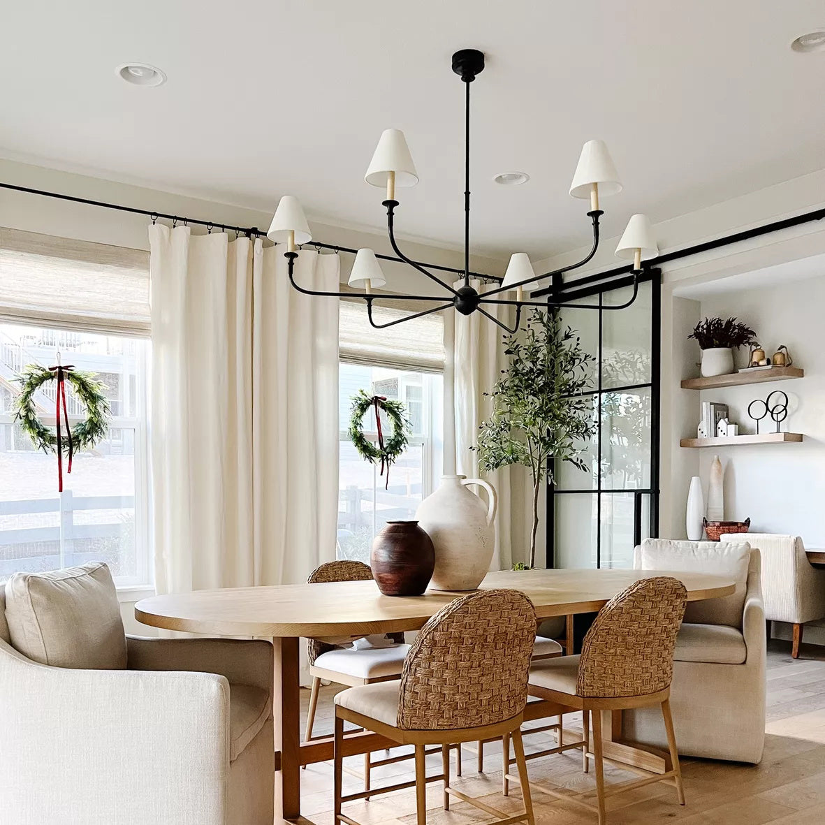 Pendant Light | Vintage Fabric Shade Chandelier
