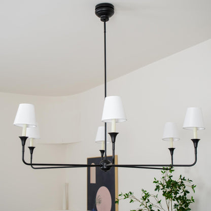 Pendant Light | Vintage Fabric Shade Chandelier