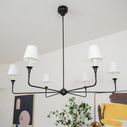 Pendant Light | Vintage Fabric Shade Chandelier
