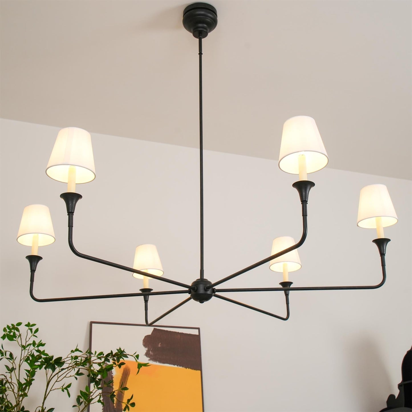 Pendant Light | Vintage Fabric Shade Chandelier