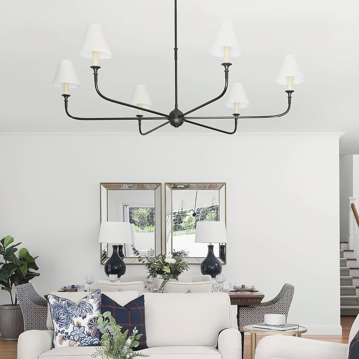 Pendant Light | Vintage Fabric Shade Chandelier