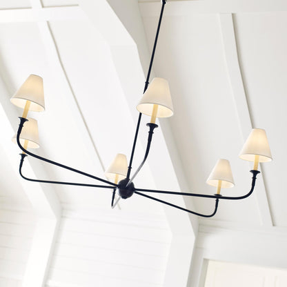Pendant Light | Vintage Fabric Shade Chandelier