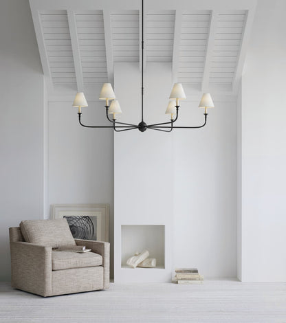 Pendant Light | Vintage Fabric Shade Chandelier