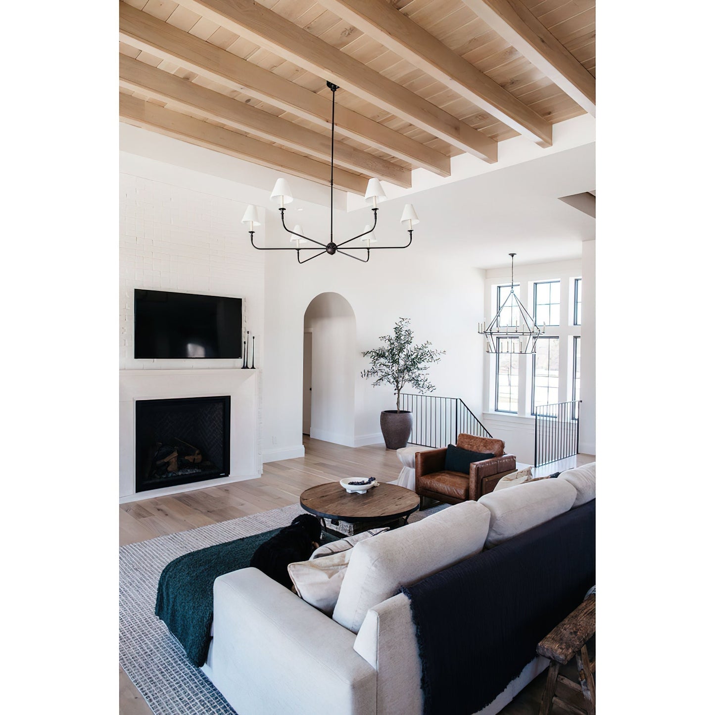 Pendant Light | Vintage Fabric Shade Chandelier