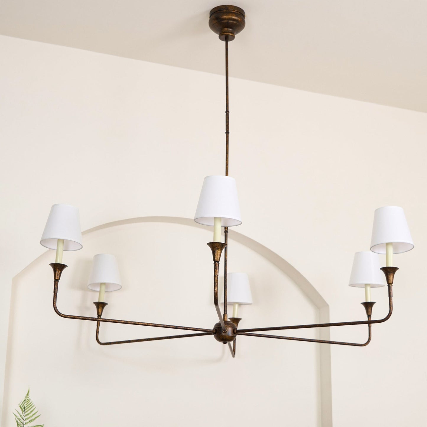 Pendant Light | Vintage Fabric Shade Chandelier