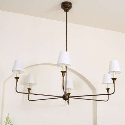 Pendant Light | Vintage Fabric Shade Chandelier