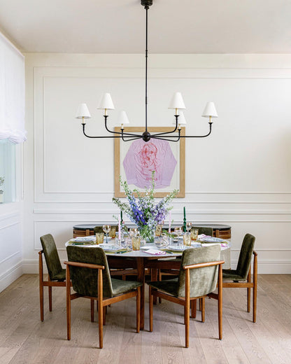 Pendant Light | Vintage Fabric Shade Chandelier