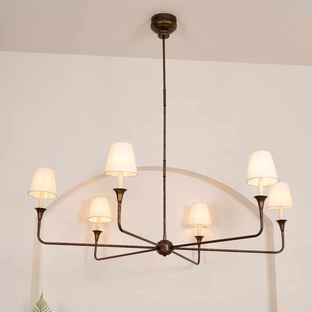 Pendant Light | Vintage Fabric Shade Chandelier