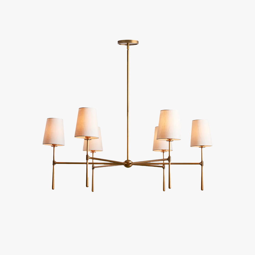 Pendant Light | Mid-Century Fabric Shade Chandelier