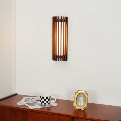 Wall Light | Walnut Slat Wood Design