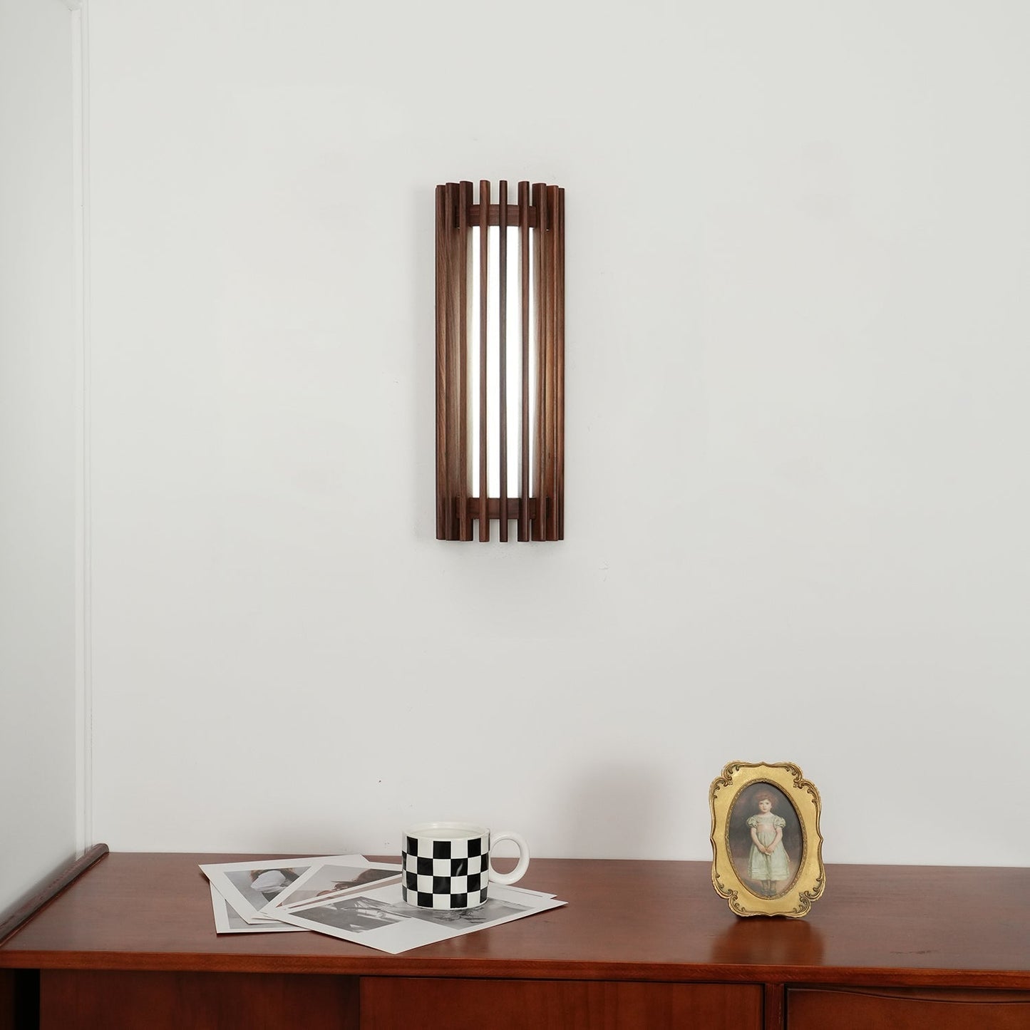 Wall Light | Walnut Slat Wood Design