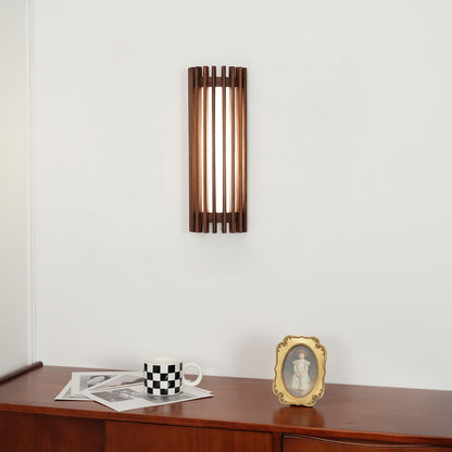 Wall Light | Walnut Slat Wood Design