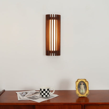 Wall Light | Walnut Slat Wood Design