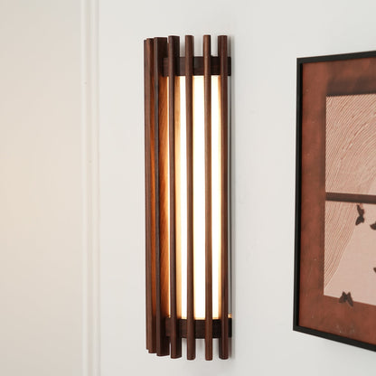 Wall Light | Walnut Slat Wood Design