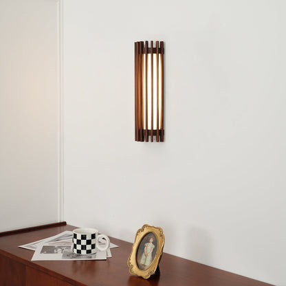 Wall Light | Walnut Slat Wood Design