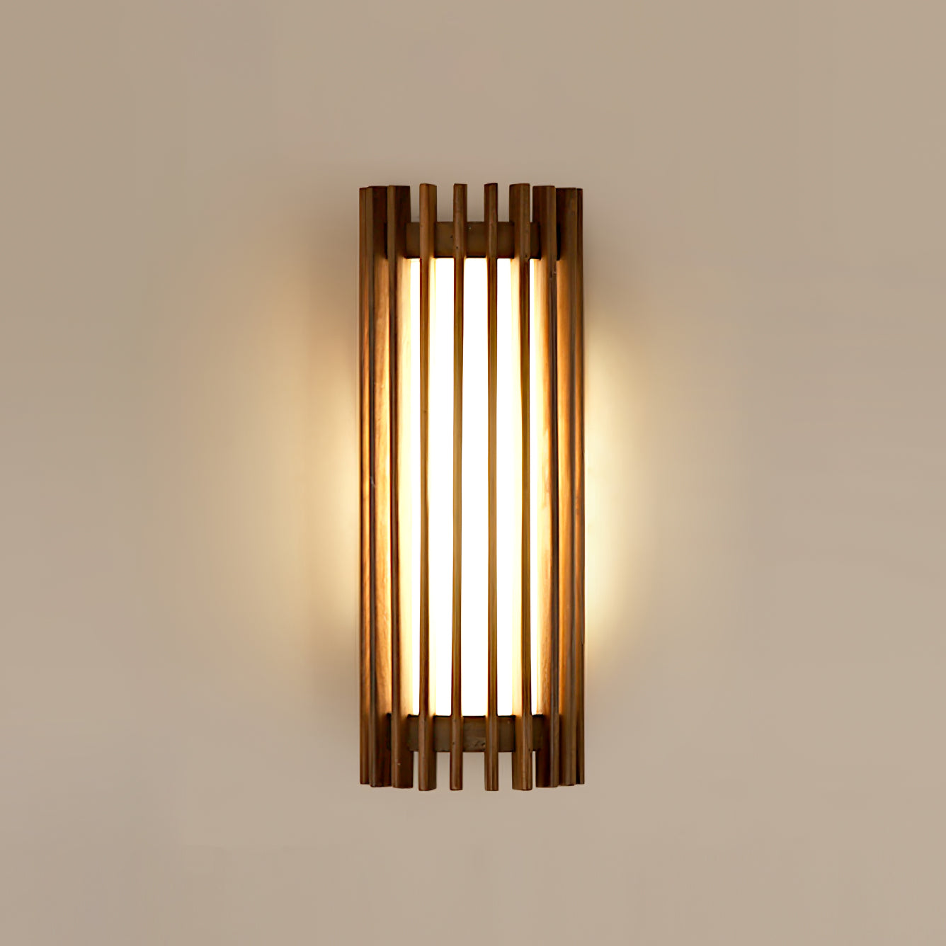 Wall Light | Walnut Slat Wood Design