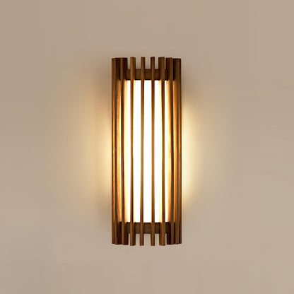 Wall Light | Walnut Slat Wood Design