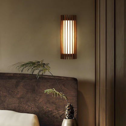 Wall Light | Walnut Slat Wood Design