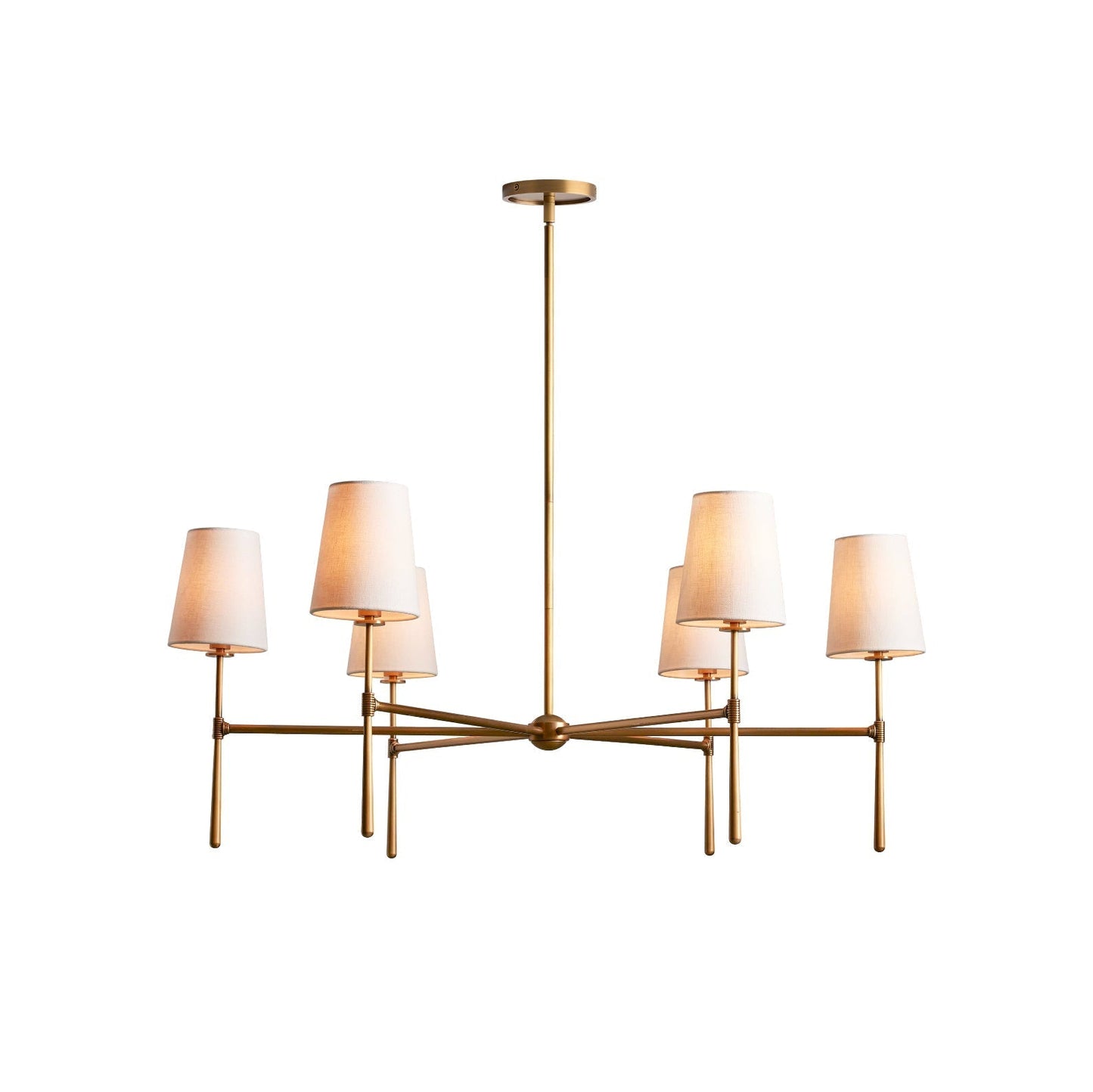 Pendant Light | Mid-Century Fabric Shade Chandelier