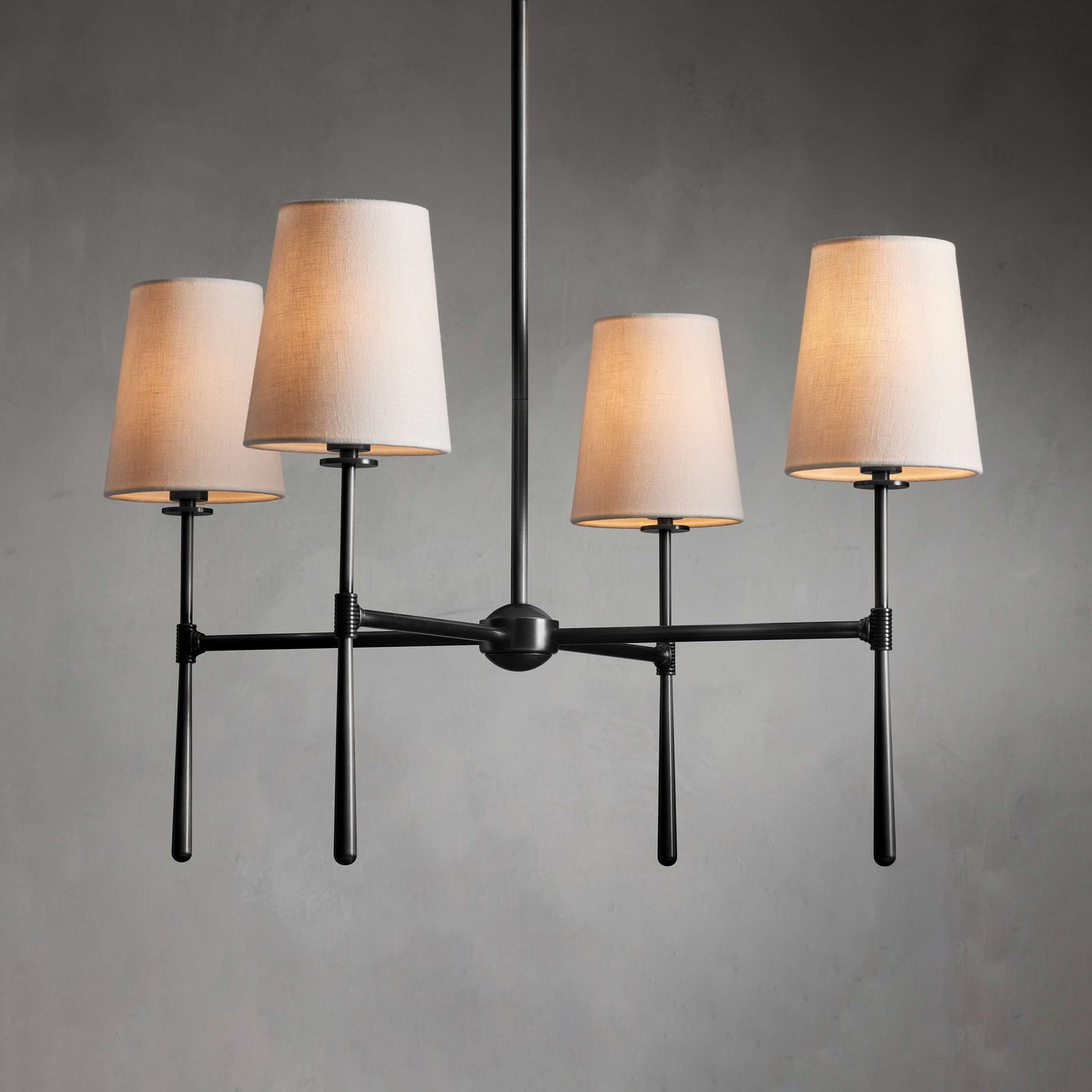 Pendant Light | Mid-Century Fabric Shade Chandelier