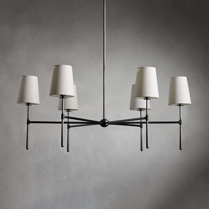 Pendant Light | Mid-Century Fabric Shade Chandelier