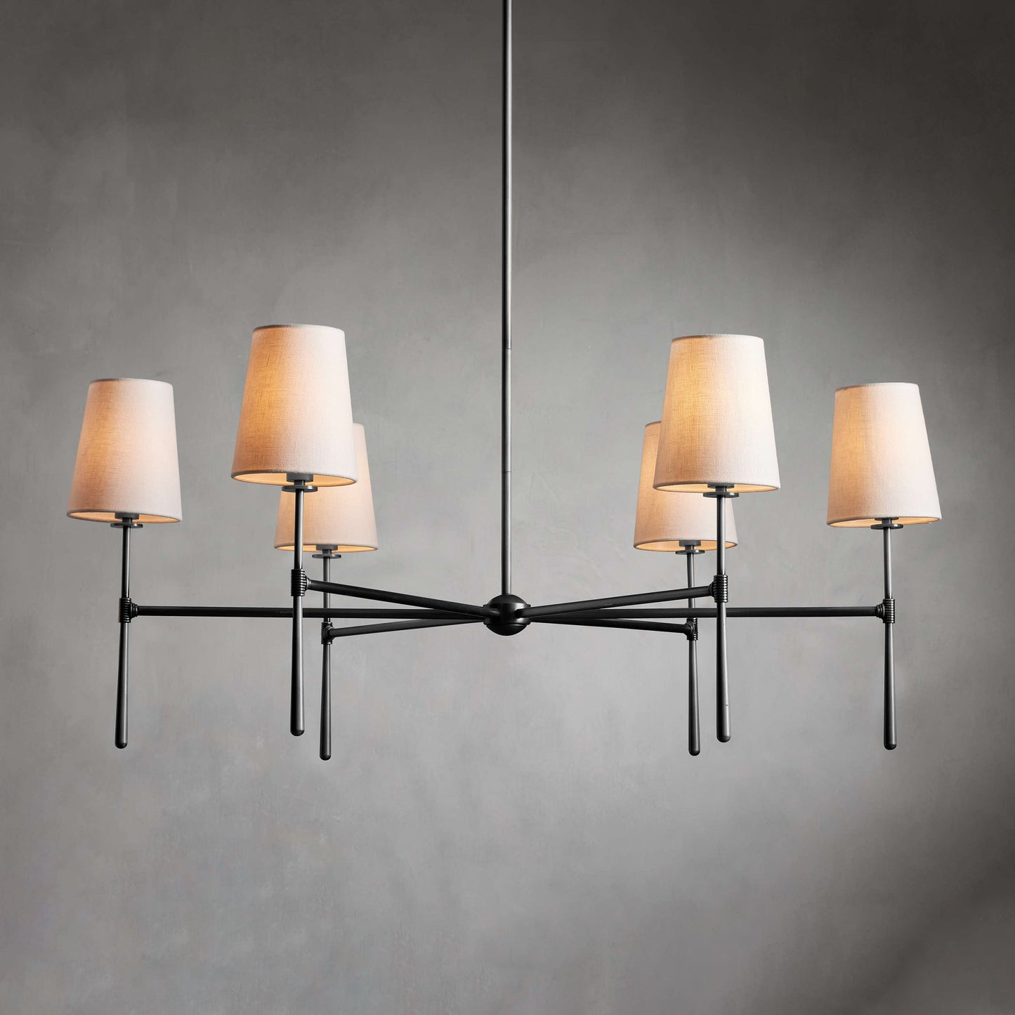 Pendant Light | Mid-Century Fabric Shade Chandelier