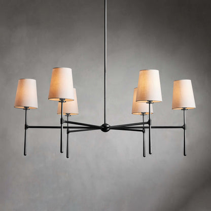 Pendant Light | Mid-Century Fabric Shade Chandelier