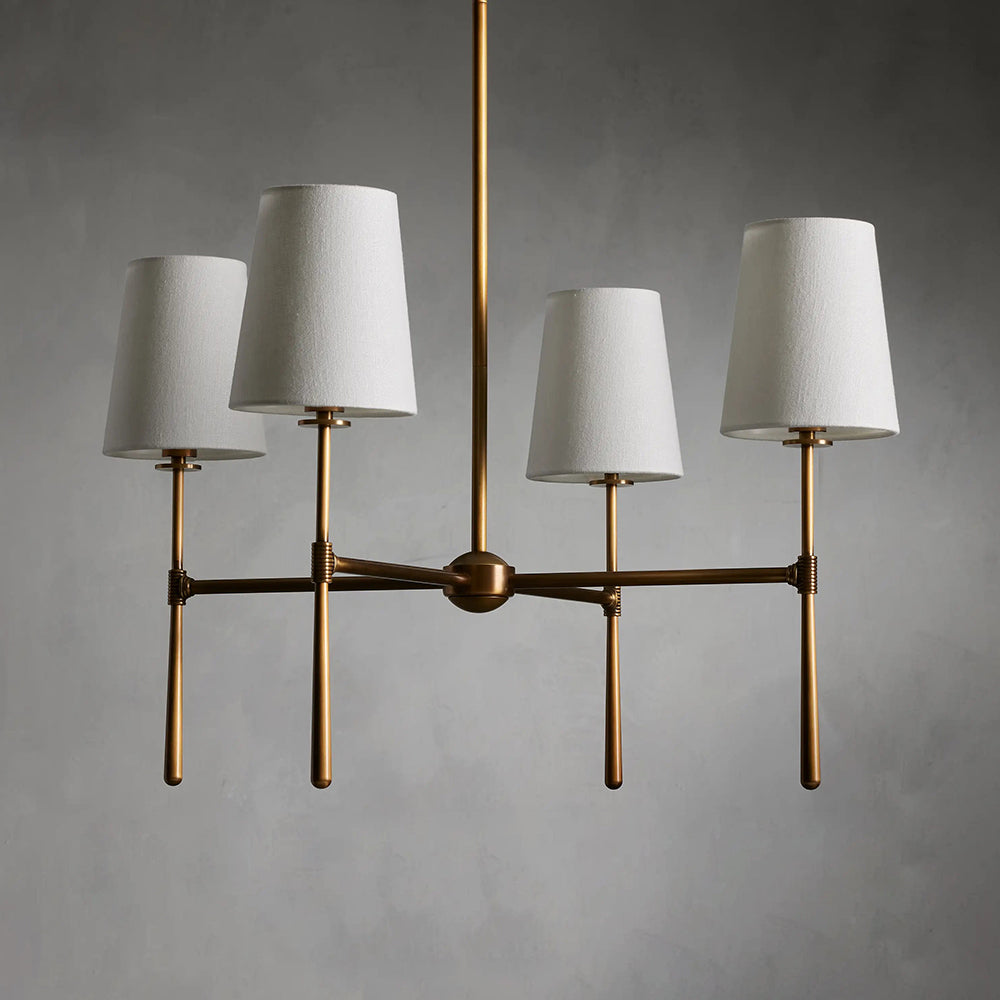 Pendant Light | Mid-Century Fabric Shade Chandelier