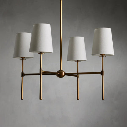 Pendant Light | Mid-Century Fabric Shade Chandelier