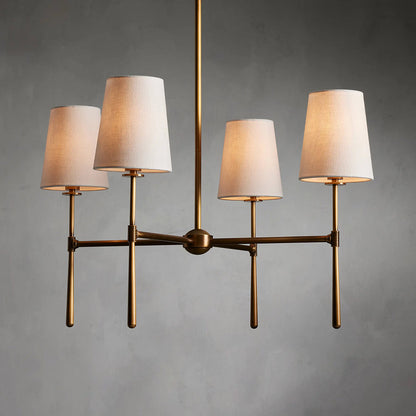 Pendant Light | Mid-Century Fabric Shade Chandelier
