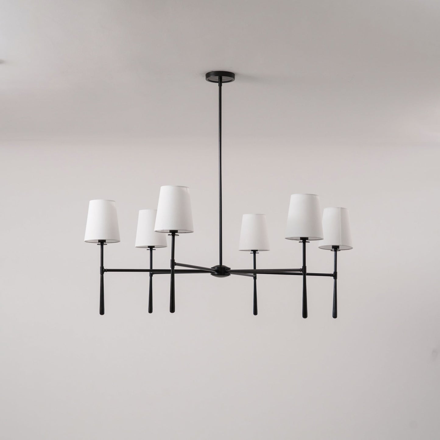 Pendant Light | Mid-Century Fabric Shade Chandelier