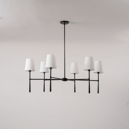 Pendant Light | Mid-Century Fabric Shade Chandelier