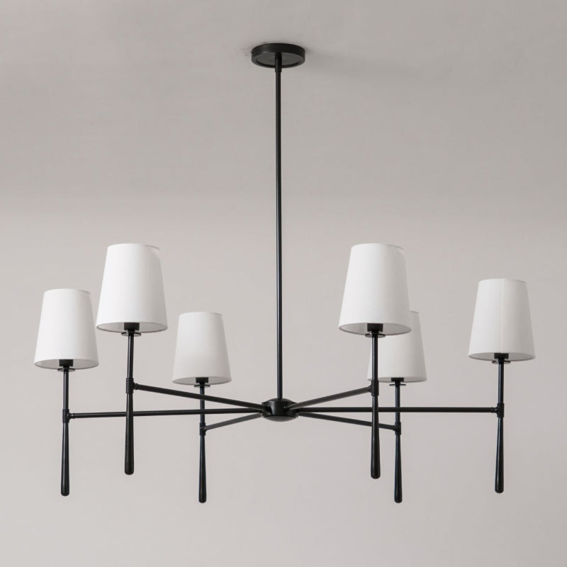 Pendant Light | Mid-Century Fabric Shade Chandelier