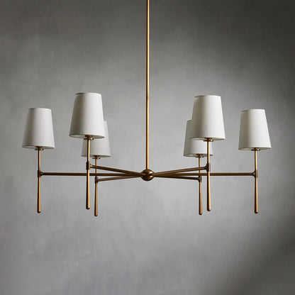 Pendant Light | Mid-Century Fabric Shade Chandelier