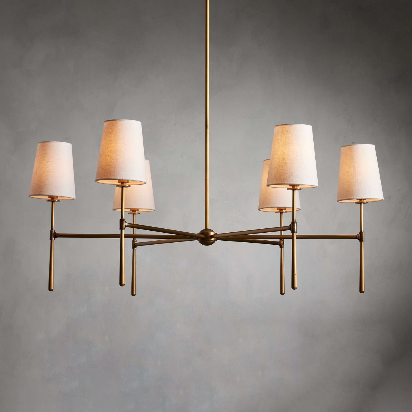 Pendant Light | Mid-Century Fabric Shade Chandelier