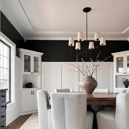 Pendant Light | Mid-Century Fabric Shade Chandelier