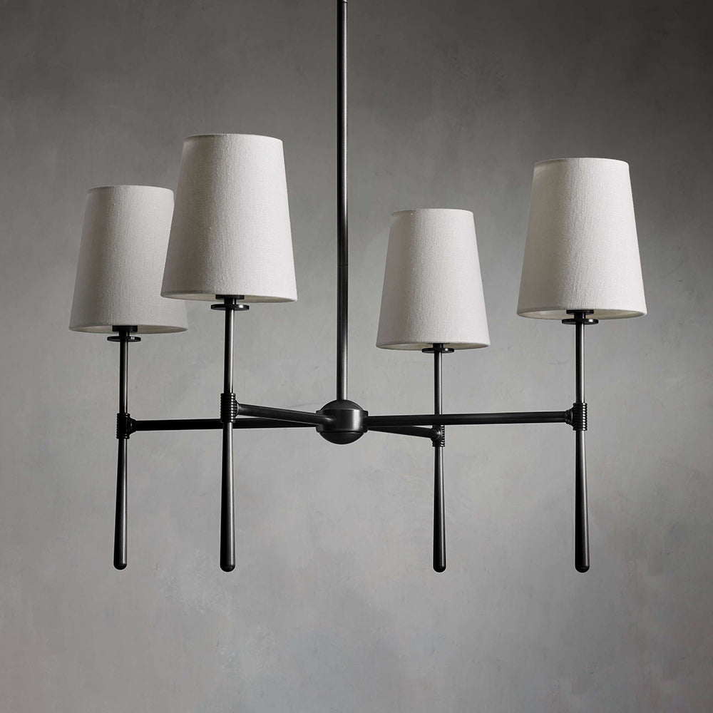 Pendant Light | Mid-Century Fabric Shade Chandelier