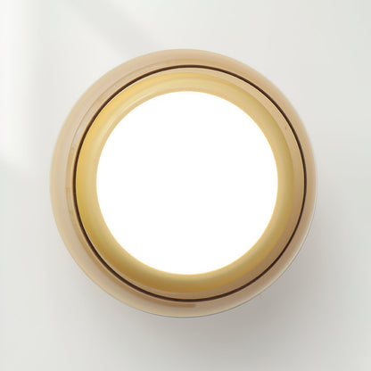 Ceiling Light | Retro Amber Glass Flush Mount