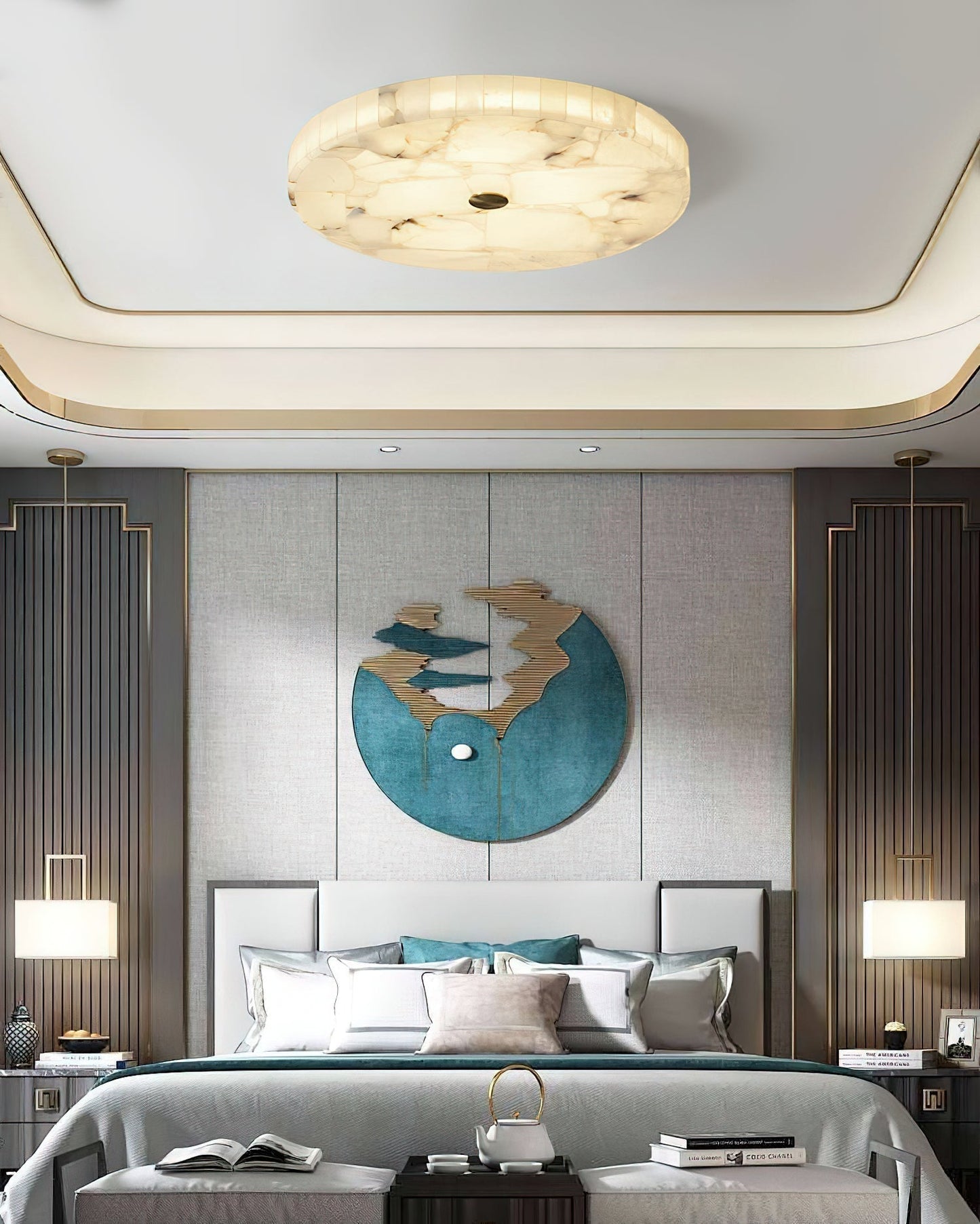 Ceiling Light | Marble Effect Flush Mount