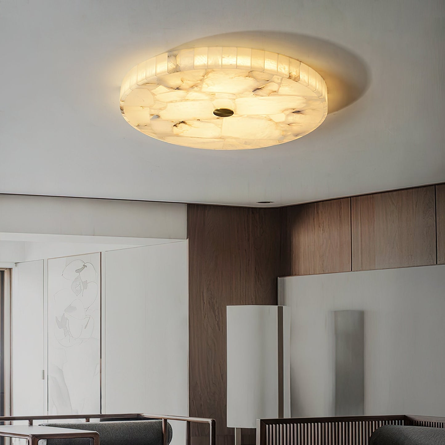 Ceiling Light | Marble Effect Flush Mount